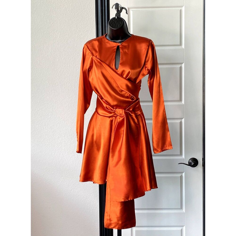 A Neon Orange Silky Playsuit